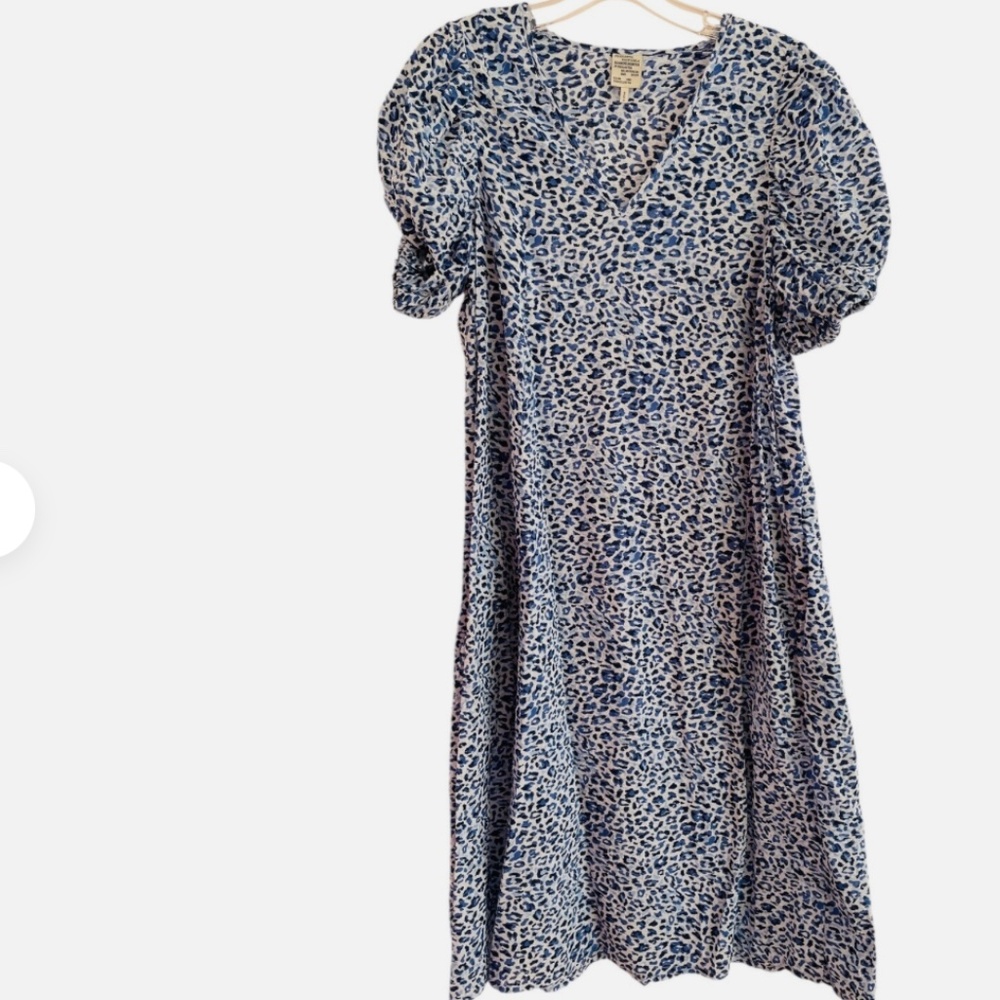 Baum und Pferdgarten Dress Size 34 (XS) Blue Animal Print Cotton Midi